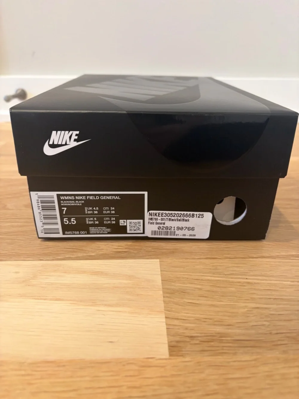 NWT Nike Field General Black & White Zebra-Print Hair Calf Low Top Sneaker